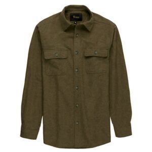 Stoic Hemlock Chamois Shirt Mens Size S Olive Heavy Flannel Outdoor Shacket